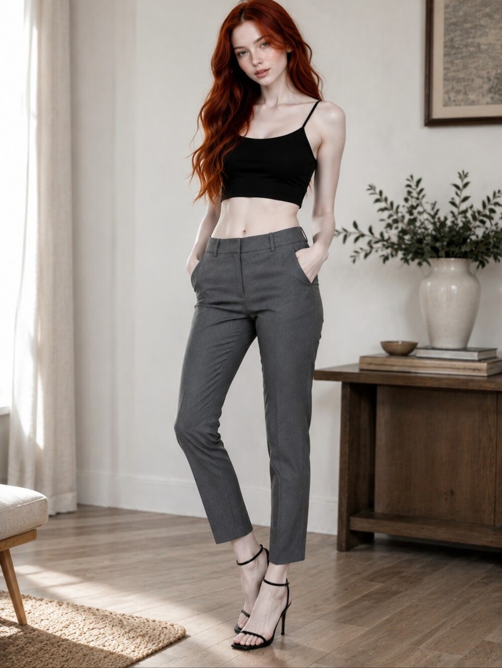 The Limited Gray Exact Stretch Ankle Trousers 14S Petite Office Siren Chic